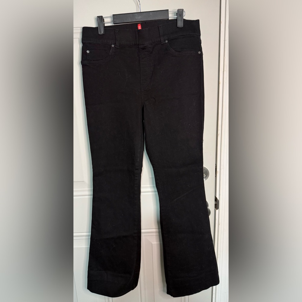 Spanx Black Flare Pull‎ On Pants Stretch High Rise Size Large